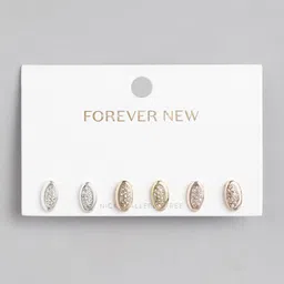 Forever New Oval Stone Multi Pack Earrings-89