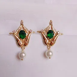 kurdekars divuu Gold Plating Contemporary Artificial Beads Antique Studs Earrings-52