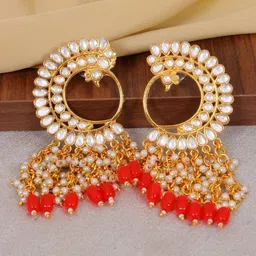 Crunchy Fashion Gold-Plated Contemporary Drop Earrings-35
