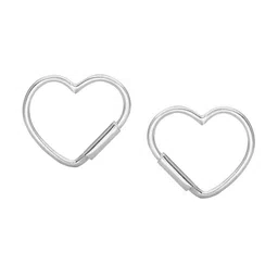 Abhooshan 92.5 Sterling Silver Heart Shaped Hoop Earrings-picture-56
