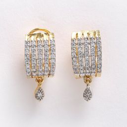 DressBerry Gold-Plated American Diamond-Studded Contemporary Stud Earrings-53