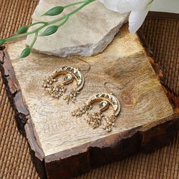 DUGRISTYLE Gold-Plated Kundan Studded Contemporary Jhumkas-23