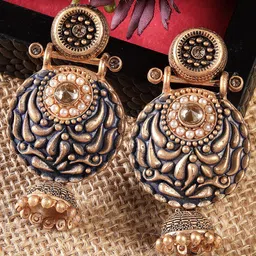 KARATCART Gold-Plated Contemporary Jhumkas-image-60