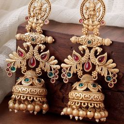 KARATCART Gold Plated Contemporary Jhumkas-19
