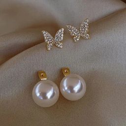 Jewels Galaxy Gold Plated American Diamond Drop Earrings-33