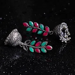 Crunchy Fashion Silver-Plated Contemporary Jhumkas Earrings-image-20