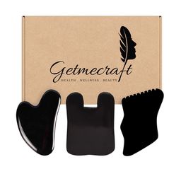 Getmecraft Set Of 3 Black Obsidian Gua Sha Massage Tools-image-3