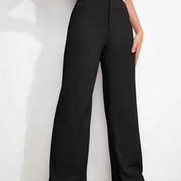 Next One Women Black Relaxed Straight Leg Loose Fit High-Rise Easy Wash Trousers-picture-37