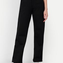 Next One Women Relaxed Straight Leg Loose Fit High-Rise Easy Wash Trousers-picture-40