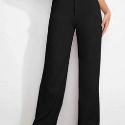 Next One Women Relaxed Straight Leg Loose Fit High-Rise Easy Wash Parallel Trousers-picture-3