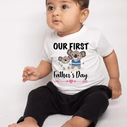 KNITROOT Infant Boys Typography Printed Casual Cotton T-shirt-36