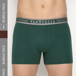 Van Heusen Men Pack Of 2 Brand Logo Printed Body Defining Fit Trunks-7