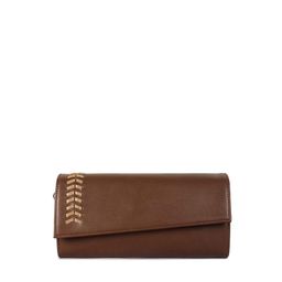 THE CLOWNFISH Women Brown & Beige Woven Design Quilted Envelope-33