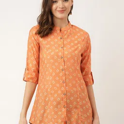 Divena Floral Printed Mandarin Collar Top-picture-24