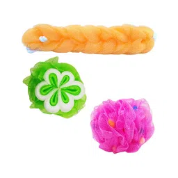 MAJESTIQUE Set Of 3 Long Bath Loofah Stretchable Braided Mesh Exfoliating Bath-62