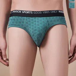 Masch Sports Pack Of 2 Abstract Printed Anti-Microbial Basic Briefs BRF-2-PRT-ET-GRN-GRN-picture-9