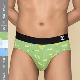 XYXX Pack Of 3 Printed Intellifresh Combed Cotton Briefs XYBRF3PCKN902-picture-38