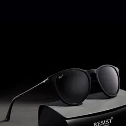 RESIST EYEWEAR Oval Sunglasses With UV Protected Lens AUGUSTINEBLACKBLACK-31
