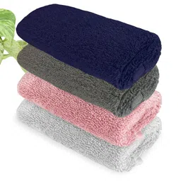 Heelium Blue & Grey 4-Pcs 600 GSM Bamboo Anti-Bacterial Bamboo Face Towels-picture-9