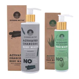 Riverside Nectar Set of Activated Charcoal Body Wash & Aloe Vera Glycerin Face Wash-16