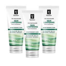 NutriGlow Set of 3 10% Niacinamide Skin Lightening Daily Face Wash - 100 ml each-13