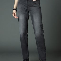 High Star Women Straight Fit High-Rise Clean Look Heavy Fade Jeans-image-62