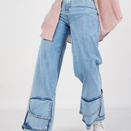 SASSAFRAS Women Straight Fit High-Rise Clean Look Light Fade Jeans-image-94