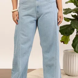CURVY STREET jean Women Clean Look Pure Cotton Wide Leg Jeans-24