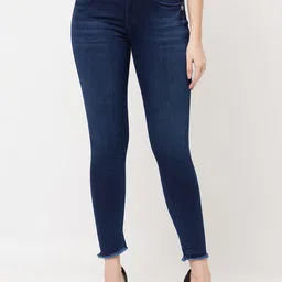 Crimsoune Club Women Blue Super Skinny Fit Light Fade Stretchable Jeans-image-17