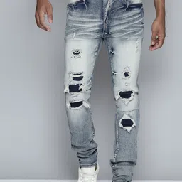 WAIMEA Men Hollywood Skinny Fit Highly Distressed Heavy Fade Stretchable Jeans-picture-30