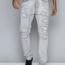 WAIMEA Men Mid Rise Hollywood Skinny Fit Highly Distressed Heavy Fade Stretchable Jeans-picture-31