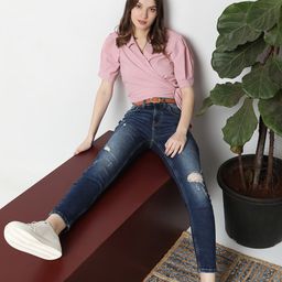 Vero Moda Women Skinny Fit High-Rise Mildly Distressed Light Fade Stretchable Cotton Jeans-picture-44