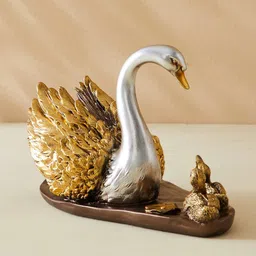 Home Centre Gold-Toned & Silver Toned Corsica Swam Figurine Showpiece-picture-38