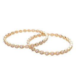 RATNAVALI JEWELS Set Of 2 Gold-Plated AD-Studded Bangles-image-4