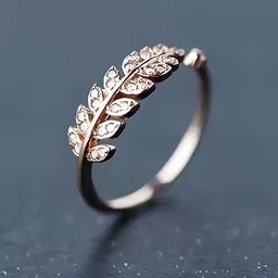 KARISHMA KREATIONS Rose Gold-Plated CZ-Studded Adjustable Finger Rings-image-67