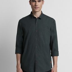 Peter England Casuals Micro Ditsy Printed Spread Collar Slim Fit Cotton Casual Shirt-picture-26