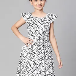 Oxolloxo Girls Animal Print Round Neck Cotton Dress-21
