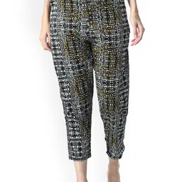 IndiWeaves Women Abstract Printed High-Rise Relaxed Straight Leg Straight Fit Trousers-picture-11