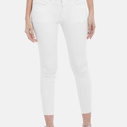 People Women White Slim Fit Pure Cotton Jeans-picture-42