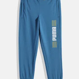 Puma Boys Blue dryCELL Graphic Brand Logo Print Youth Regular Fit Mid-Rise Joggers-picture-20