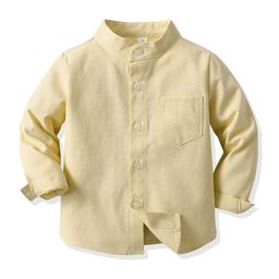 StyleCast x Revolte Unisex Kids Solid Band Collar Casual Shirt-82
