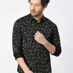 VALEN CLUB Cotton Floral Printed Spread Collar Full Sleeve Slim Fit Shirt-picture-17