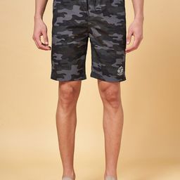 Urban Ranger by pantaloons Men Slim Fit Camouflage Printed Mid-Rise Cotton Shorts-image-34