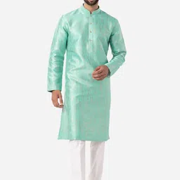 THE KURTA COMPANY Abstract Printed Mandarin Collar Kurta-39