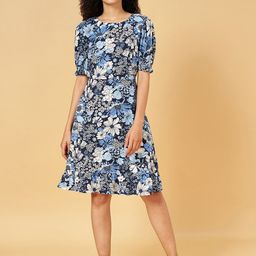 Honey by Pantaloons Floral Printed Puff Sleeves A-Line Dress-image-68