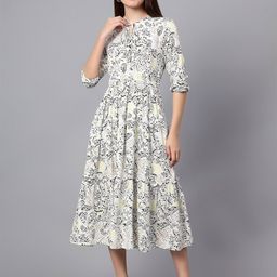 Cantabil Ethnic Motifs Printed Fit & Flare Midi Dress-image-47