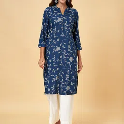 RANGMANCH BY PANTALOONS Floral Printed Straight Kurta-picture-34