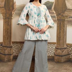 Vishudh Printed Cotton Top With Trouser Co-Ords-image-83