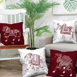Indigifts Set of 4 Animal Printed Cushions-image-1
