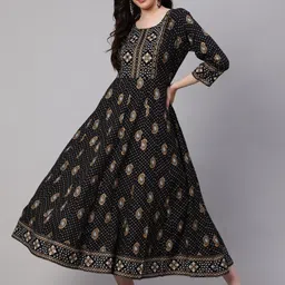 SAABHI Ethnic Motifs Printed Fit & Flare Midi Dress-picture-57